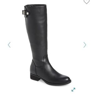 Steve Madden Black Leather Edie Mid Boot